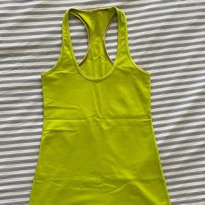 lululemon lime green racerback tank